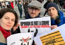 «Отвалите от Орлова». Российские активисты провели серию пикетов в Италии в поддержку сопредседателя «Мемориала» Олега Орлова