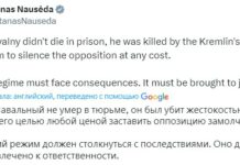 Президент Литвы Гитанас Науседа призвал к последствиям для России за смерть Навального