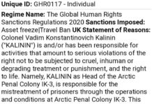 Великобритания ввела санкции в отношении шестерых человек из администрации колонии, где умер Алексей Навальный