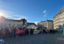 В немецком городе Дрезден также прошла акция, посвященная второй годовщине начала путинской агрессии в Украине