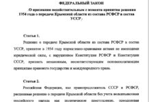 В Госдуму внесли законопроект о признании недействительным решения о передаче Крыма Украине из состава РСФСР