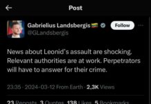 «Виновным придется ответить за свое преступление», — глава МИД Литвы Габриэлюс Ландсбергис о нападении на Леонида Волкова