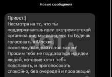 «Просим проголосовать спокойно, без очередей и провокаций»: россиянам стали приходить сообщения с угрозами