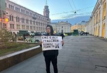 В Петербурге задержали пикетчика с плакатом «Еще 6 лет грабежей, войны, убийств»