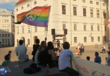 В Вене прошла акция в поддержку россиян, бегущих от войны