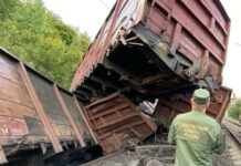 Кадры с места диверсии на железной дороге в Белгородской области