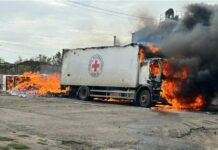 В результате удара по Донецкой области погибли трое волонтеров Красного Креста, а двое получили ранения