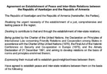 Азербайджан опубликовал текст мирного договора с Арменией. Страны больше не претендуют на территории друг друга